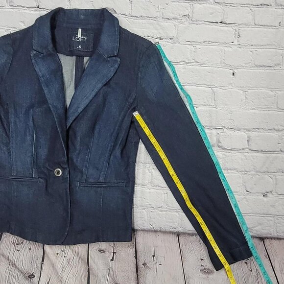 Ann Taylor Loft Navy blue suede jacket with a boho vibe  vintage look #vintage - Picture 4 of 5
